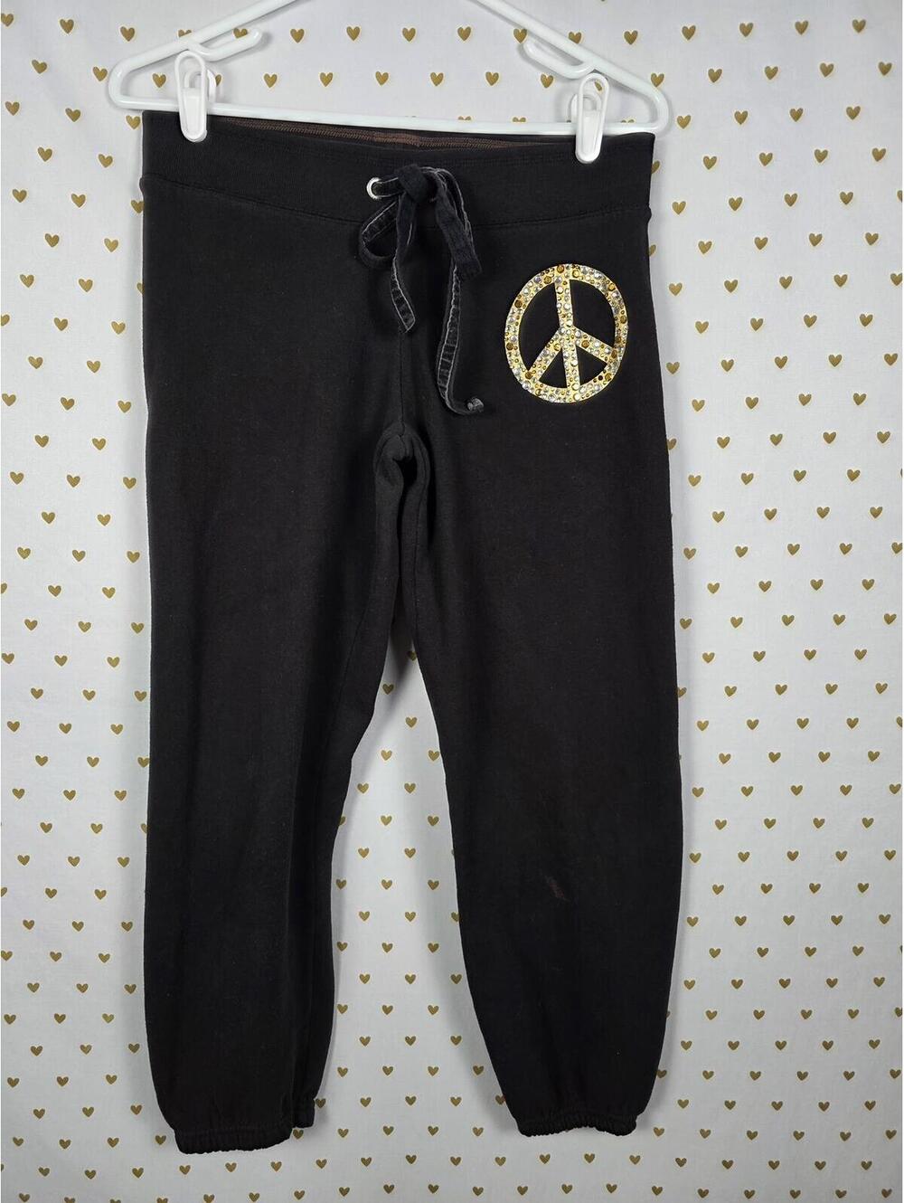 Victorias Secret PINK VINTAGE y2k Gold BLING Studded Joggers Sweatpants XS - Picture 2 of 10